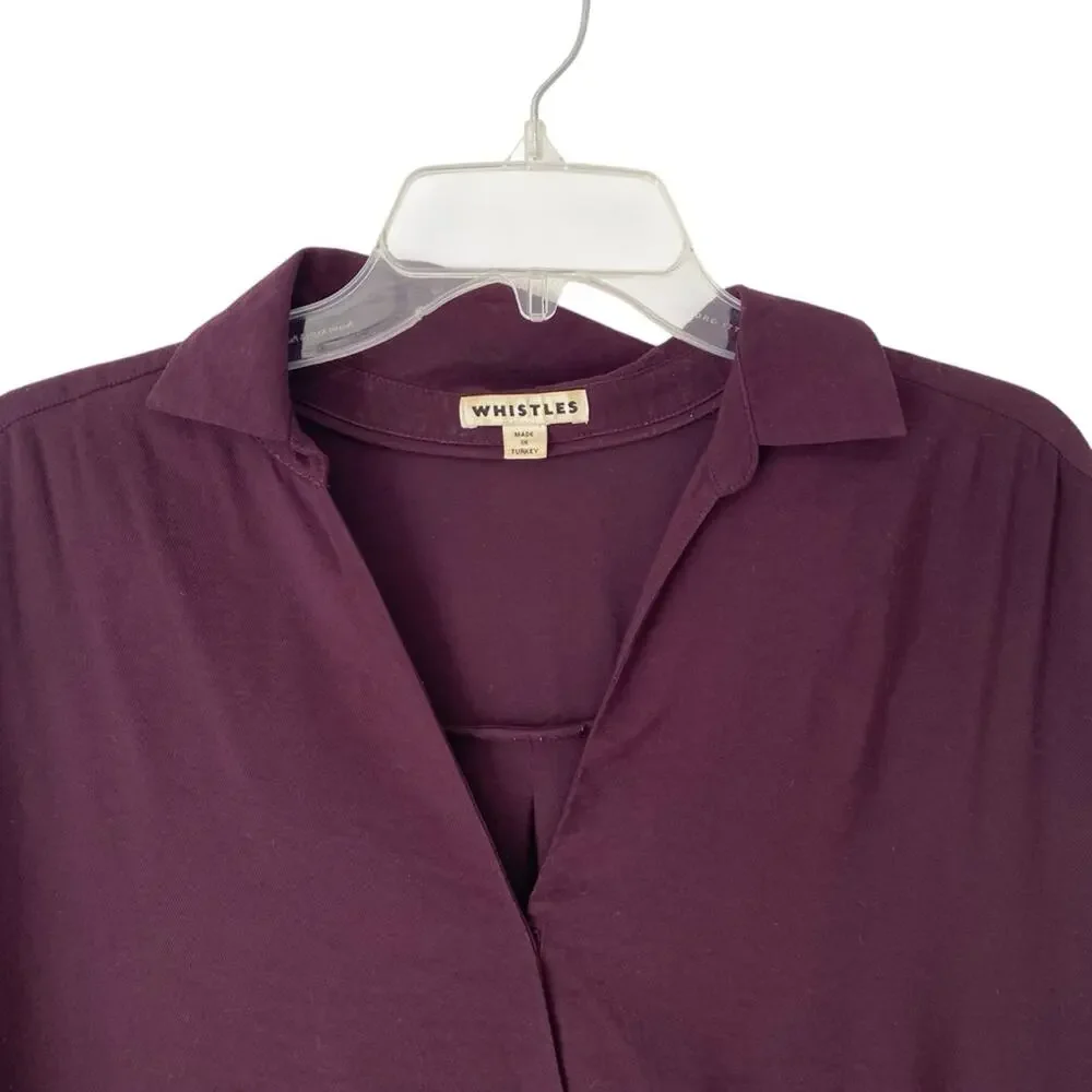 Whistles Deep Plum Shirt Dress with Pockets size medium